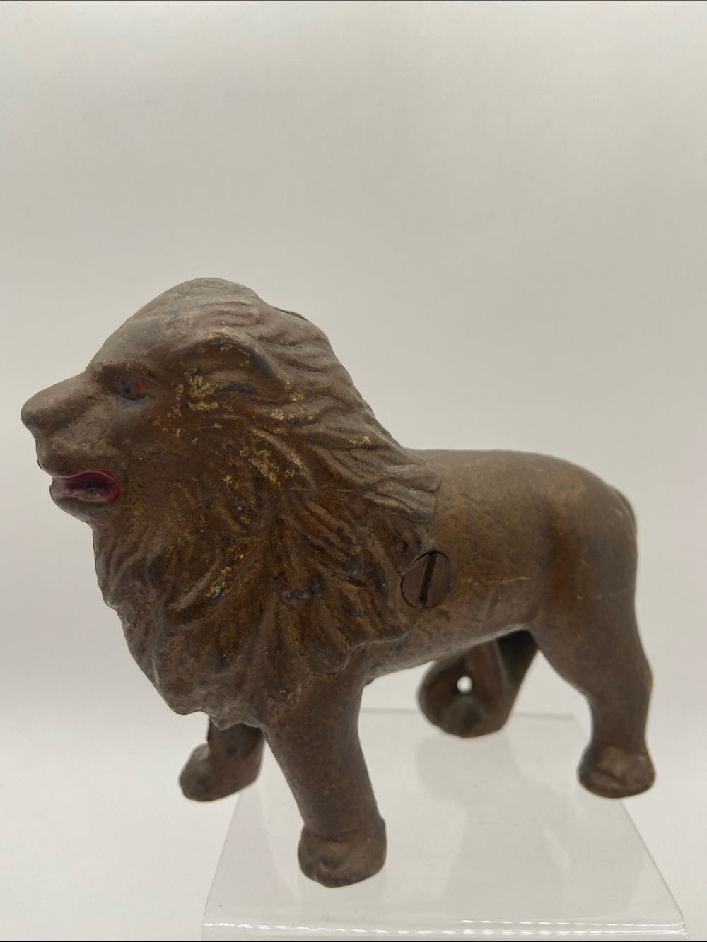 Rare Vintage Cast Iron Lion Bank Figurine Collectible 1920s-1930s AC Williams